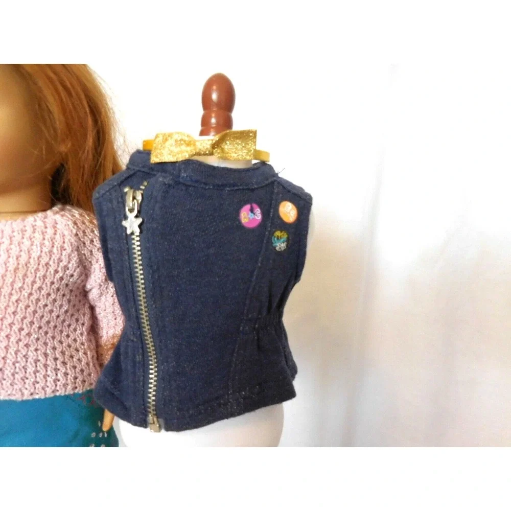American Girl Doll Truly Me 61 + AG doll Sparkle Sweater Outfit +  Truly Me Navy
